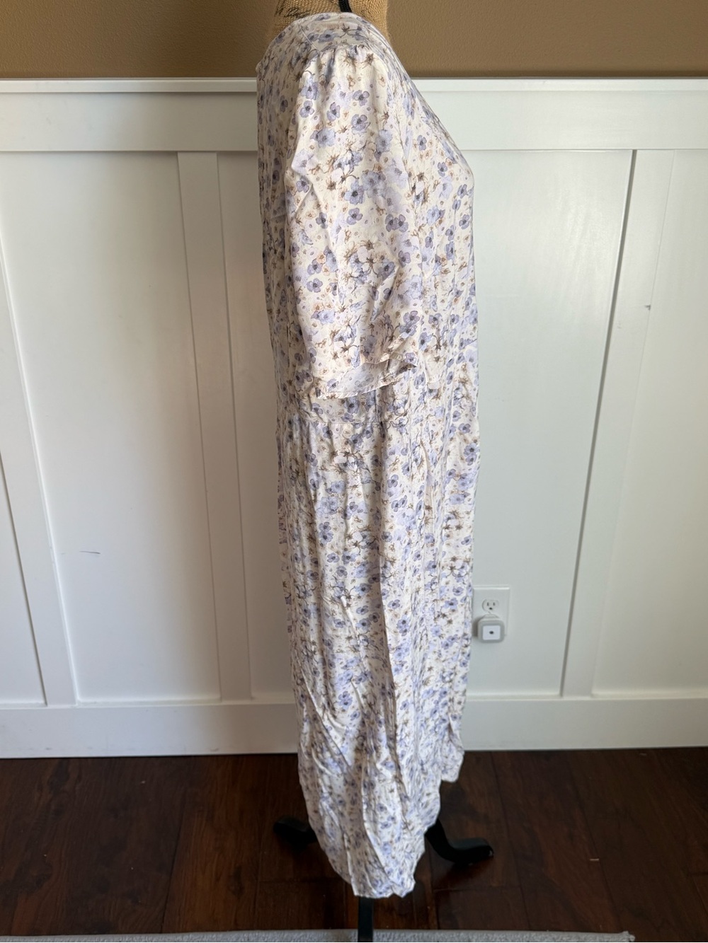 Boho Floral Maxi Dress Prairie Dress Cottage Chic Romantic Garden Party Dress - Picture 3 of 7